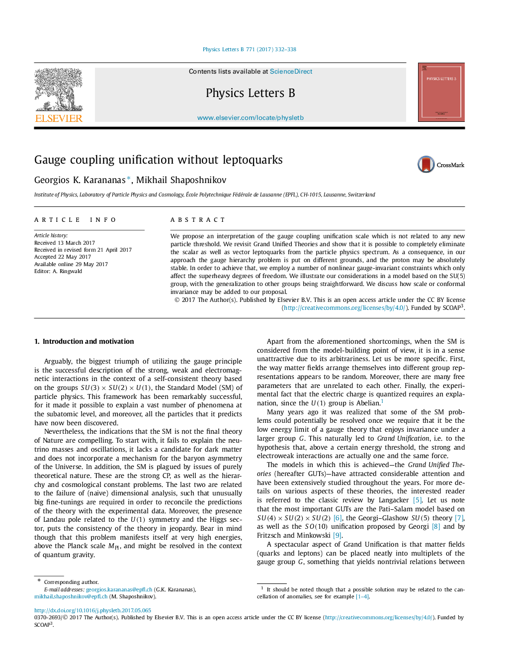 Gauge coupling unification without leptoquarks