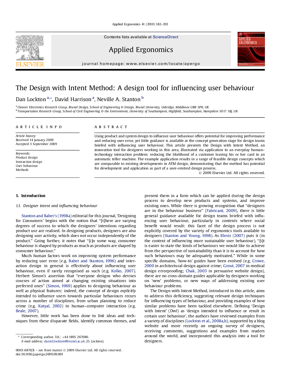 The Design with Intent Method: A design tool for influencing user behaviour