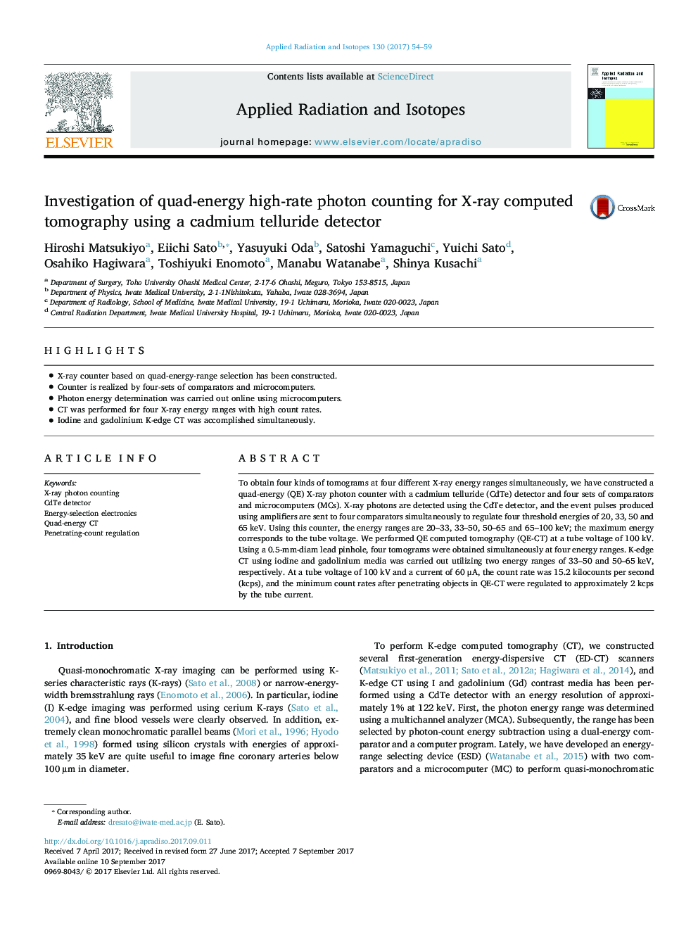 Investigation of quad-energy high-rate photon counting for X-ray computed tomography using a cadmium telluride detector