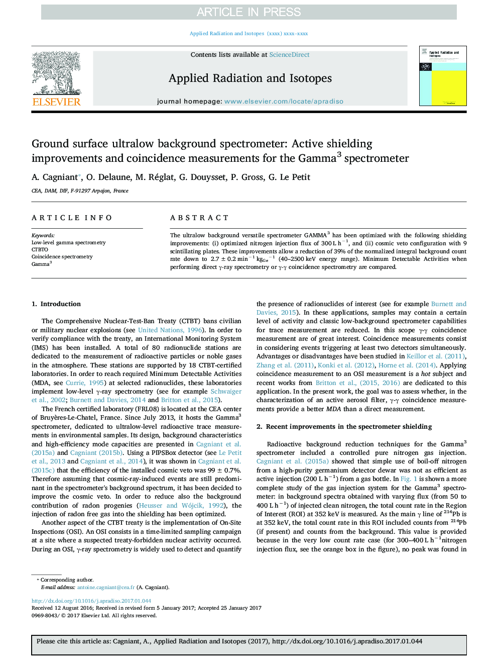 Ground surface ultralow background spectrometer: Active shielding improvements and coincidence measurements for the Gamma3 spectrometer