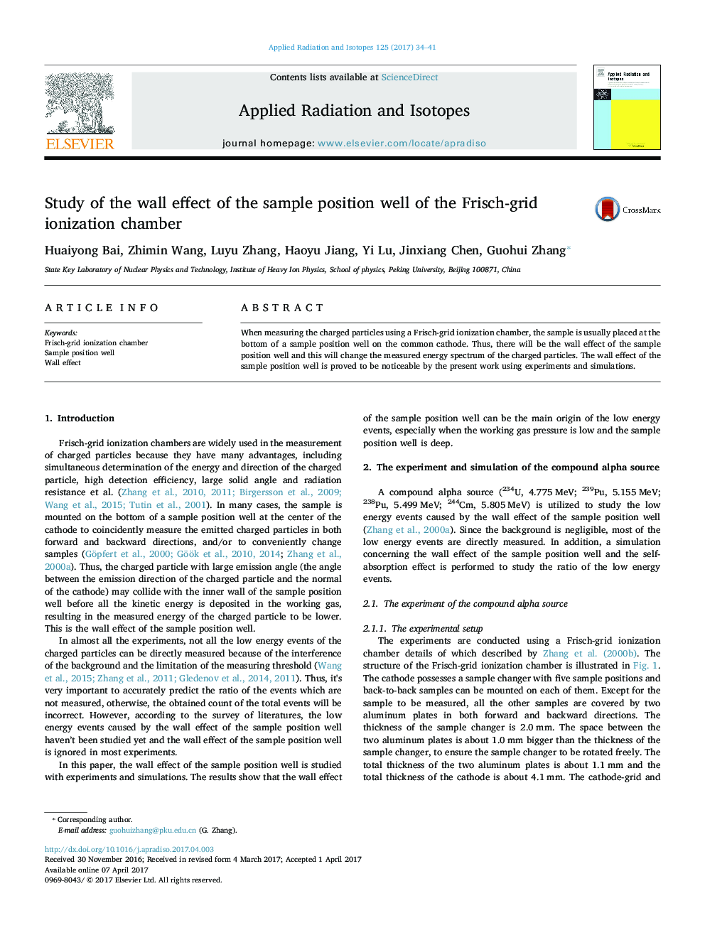 Study of the wall effect of the sample position well of the Frisch-grid ionization chamber