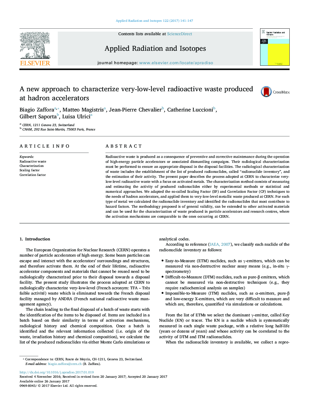 A new approach to characterize very-low-level radioactive waste produced at hadron accelerators