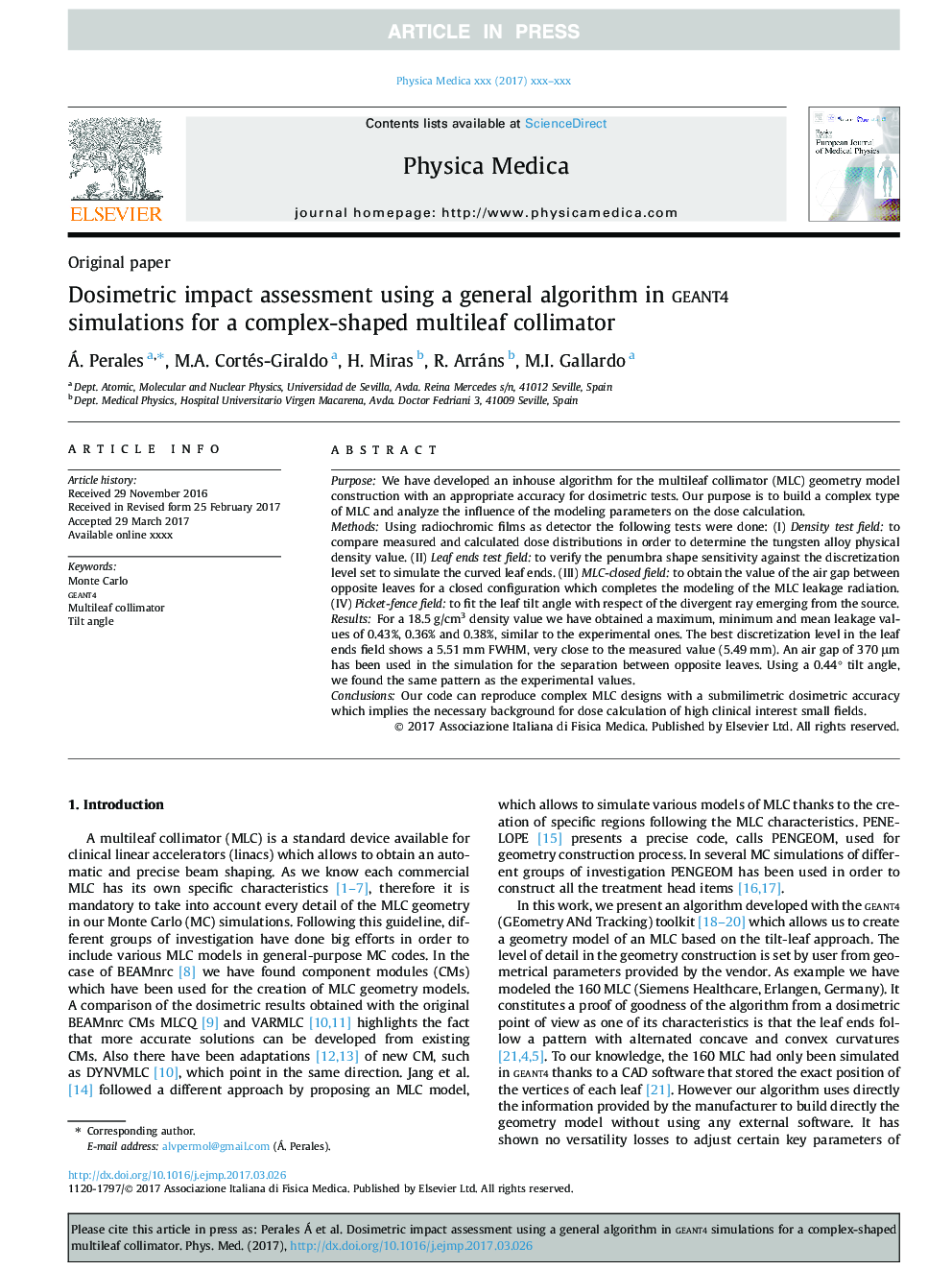 Dosimetric impact assessment using a general algorithm in geant4 simulations for a complex-shaped multileaf collimator