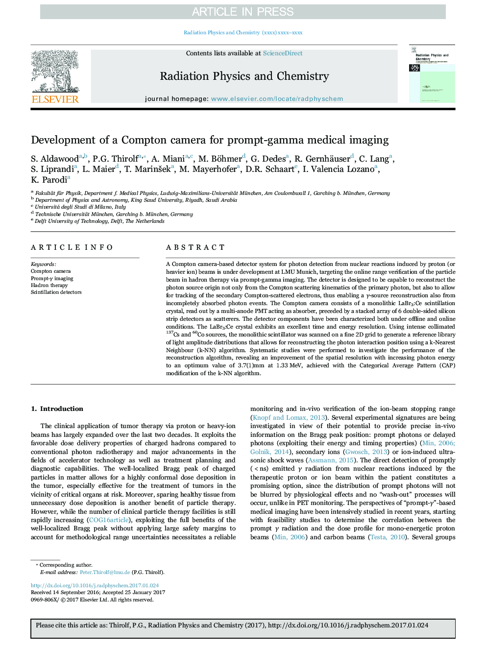 Development of a Compton camera for prompt-gamma medical imaging