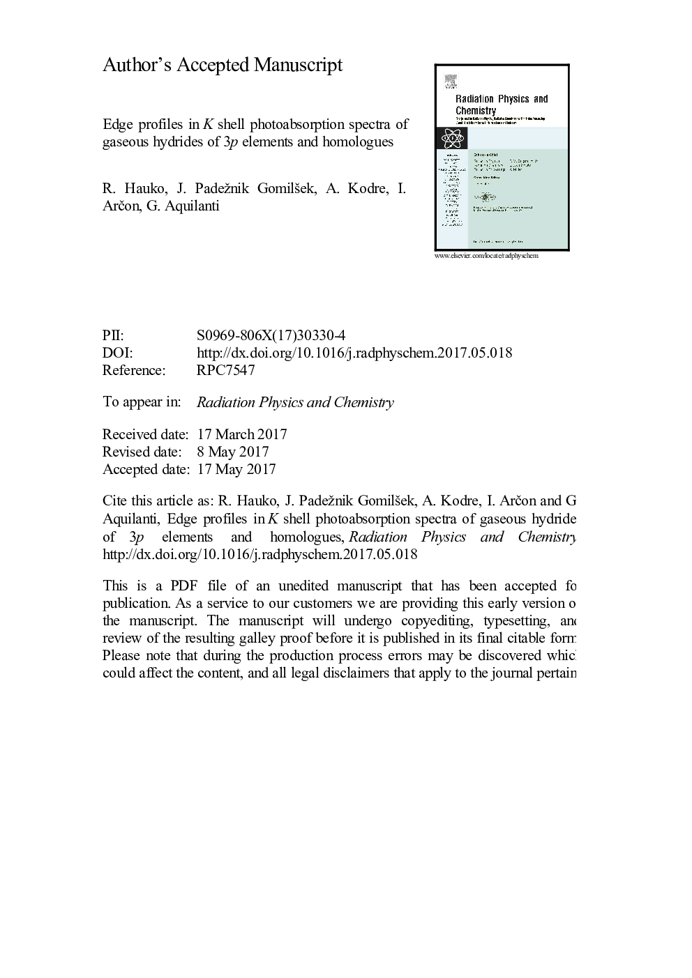 Edge profiles in K shell photoabsorption spectra of gaseous hydrides of 3p elements and homologues