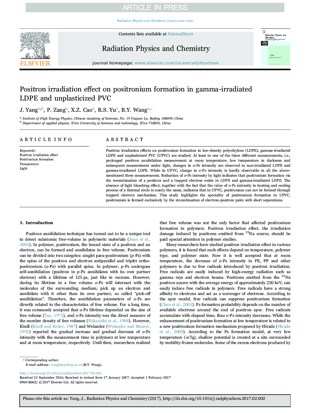 Positron irradiation effect on positronium formation in gamma-irradiated LDPE and unplasticized PVC