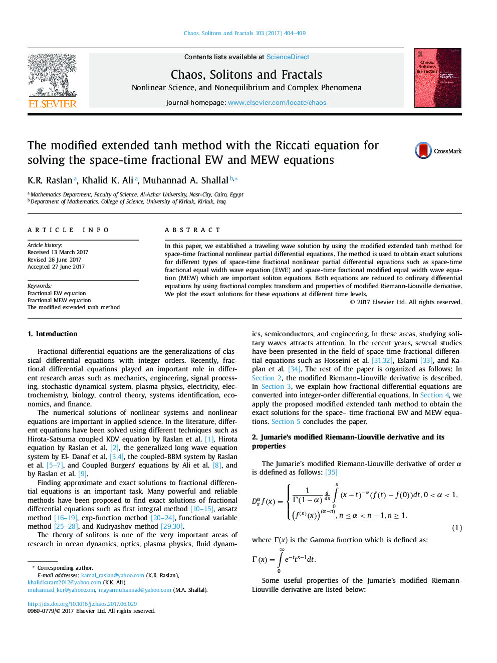 The modified extended tanh method with the Riccati equation for solving the space-time fractional EW and MEW equations