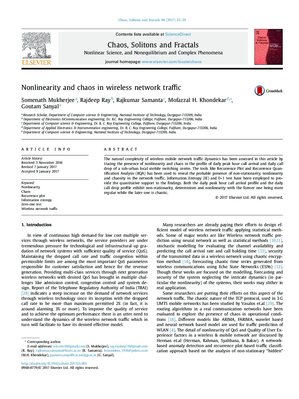 Nonlinearity and chaos in wireless network traffic