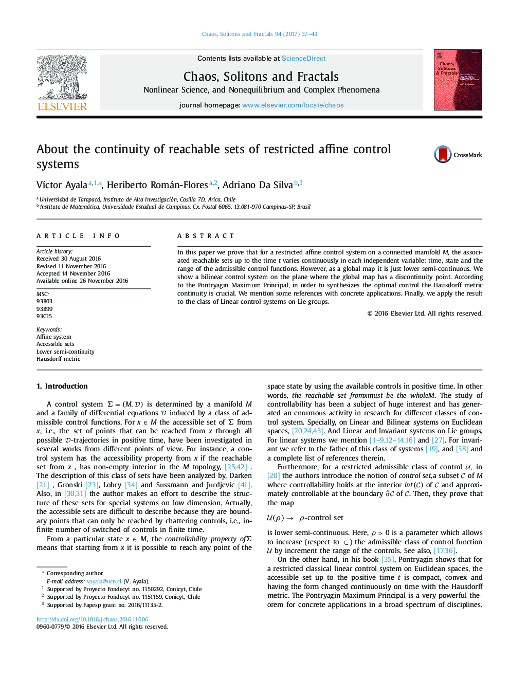 About the continuity of reachable sets of restricted affine control systems