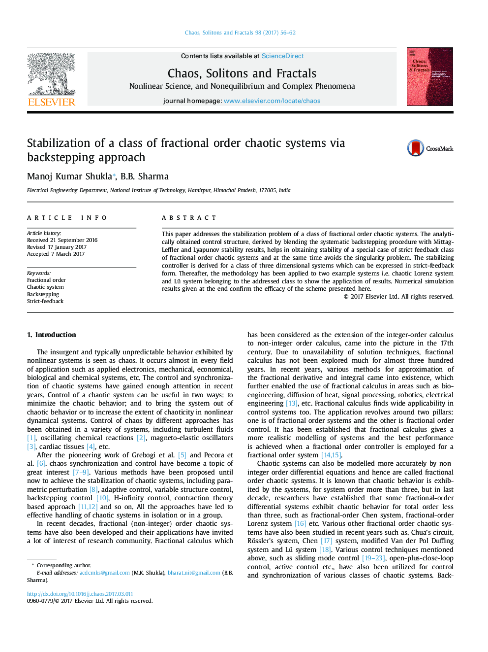 Stabilization of a class of fractional order chaotic systems via backstepping approach