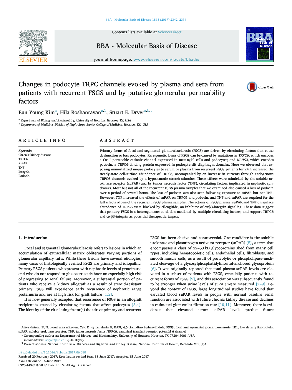 Changes in podocyte TRPC channels evoked by plasma and sera from patients with recurrent FSGS and by putative glomerular permeability factors