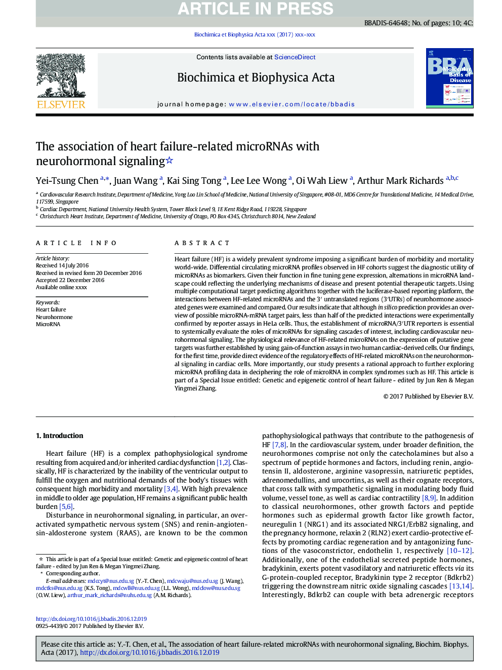 The association of heart failure-related microRNAs with neurohormonal signaling