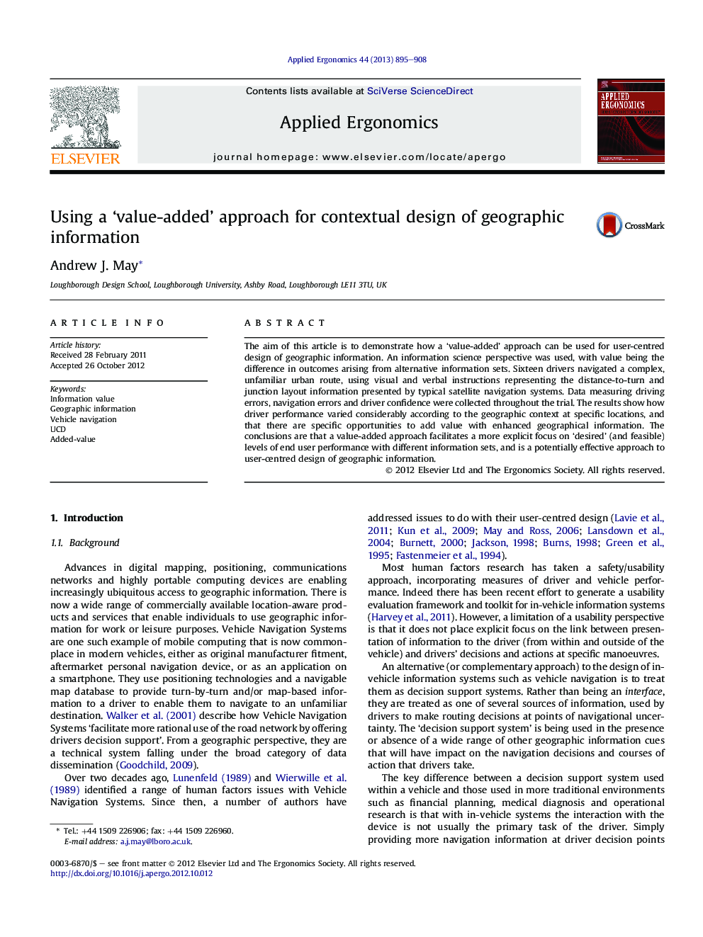 Using a ‘value-added’ approach for contextual design of geographic information