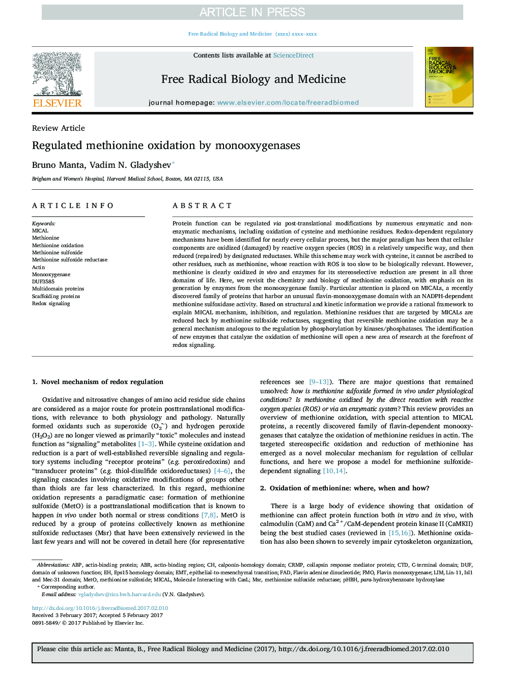 Regulated methionine oxidation by monooxygenases