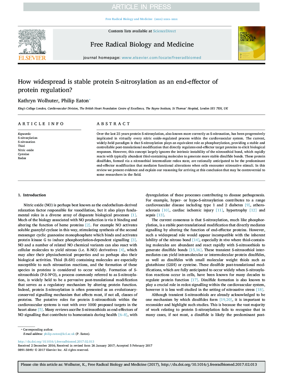 How widespread is stable protein S-nitrosylation as an end-effector of protein regulation?