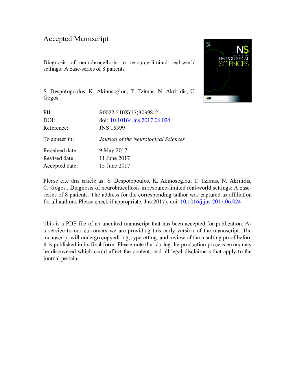 Diagnosis of neurobrucellosis in resource-limited real-world settings: A case-series of 8 patients