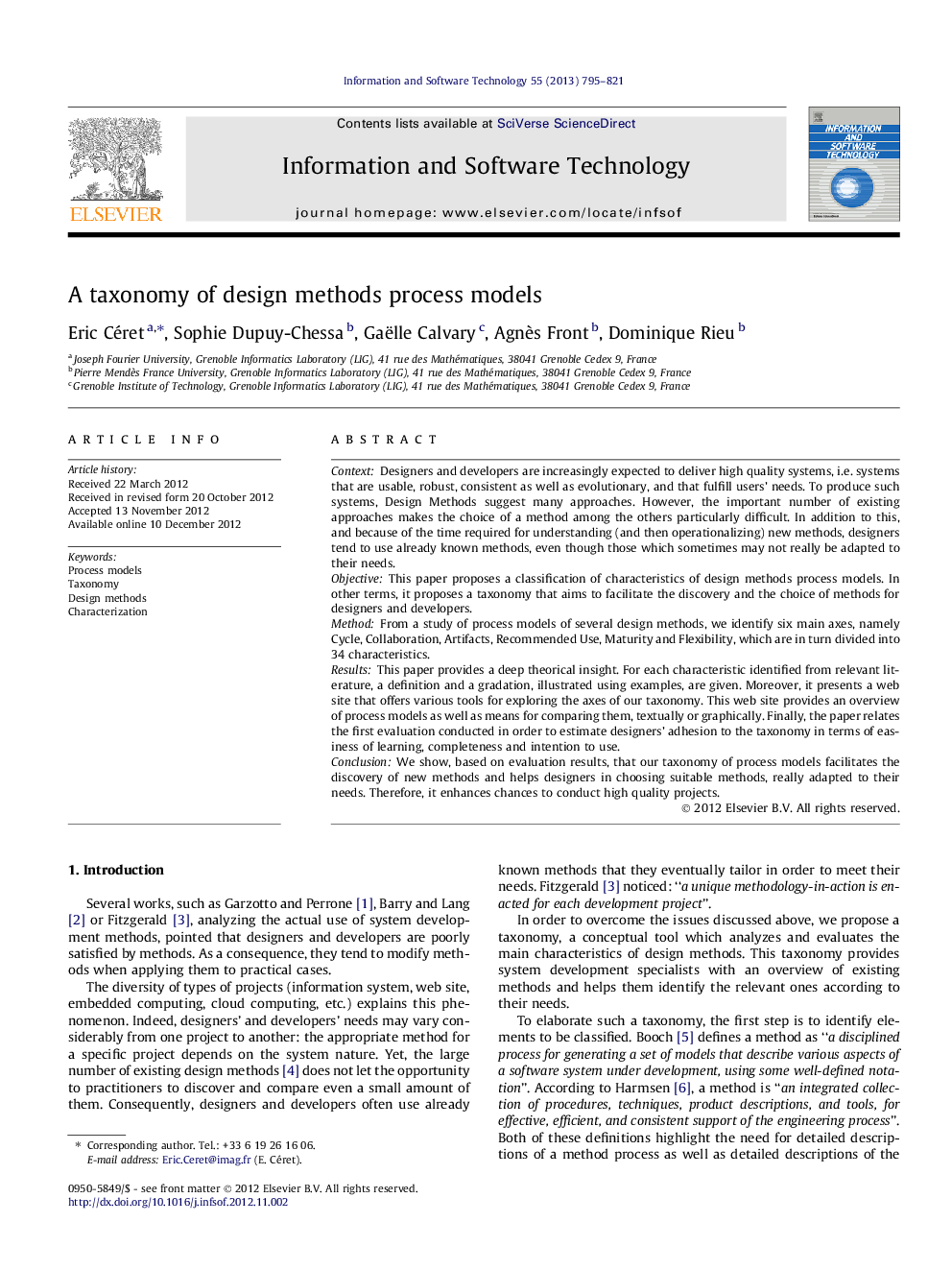 A taxonomy of design methods process models