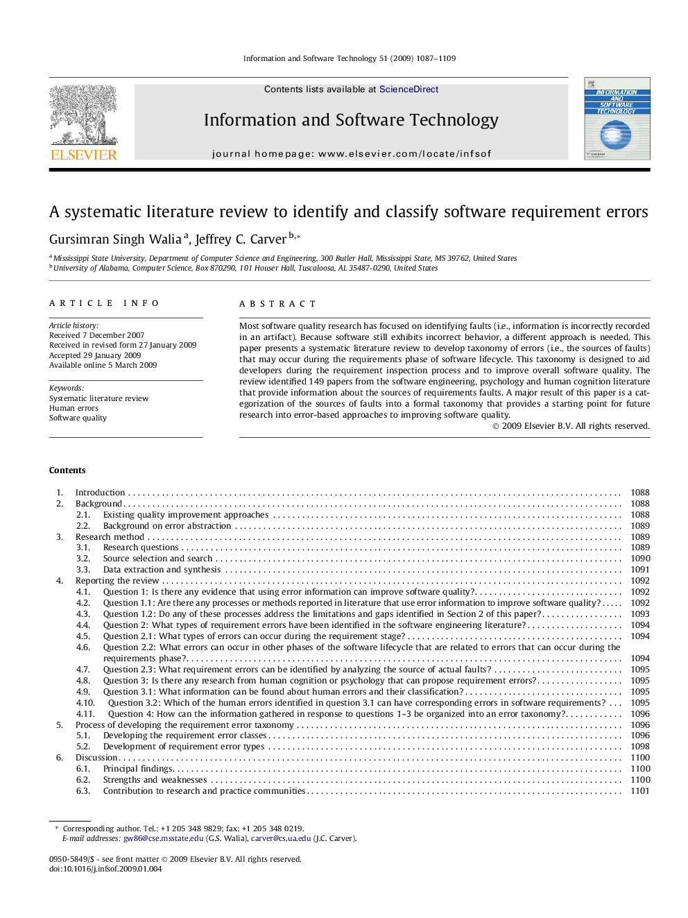 A systematic literature review to identify and classify software requirement errors