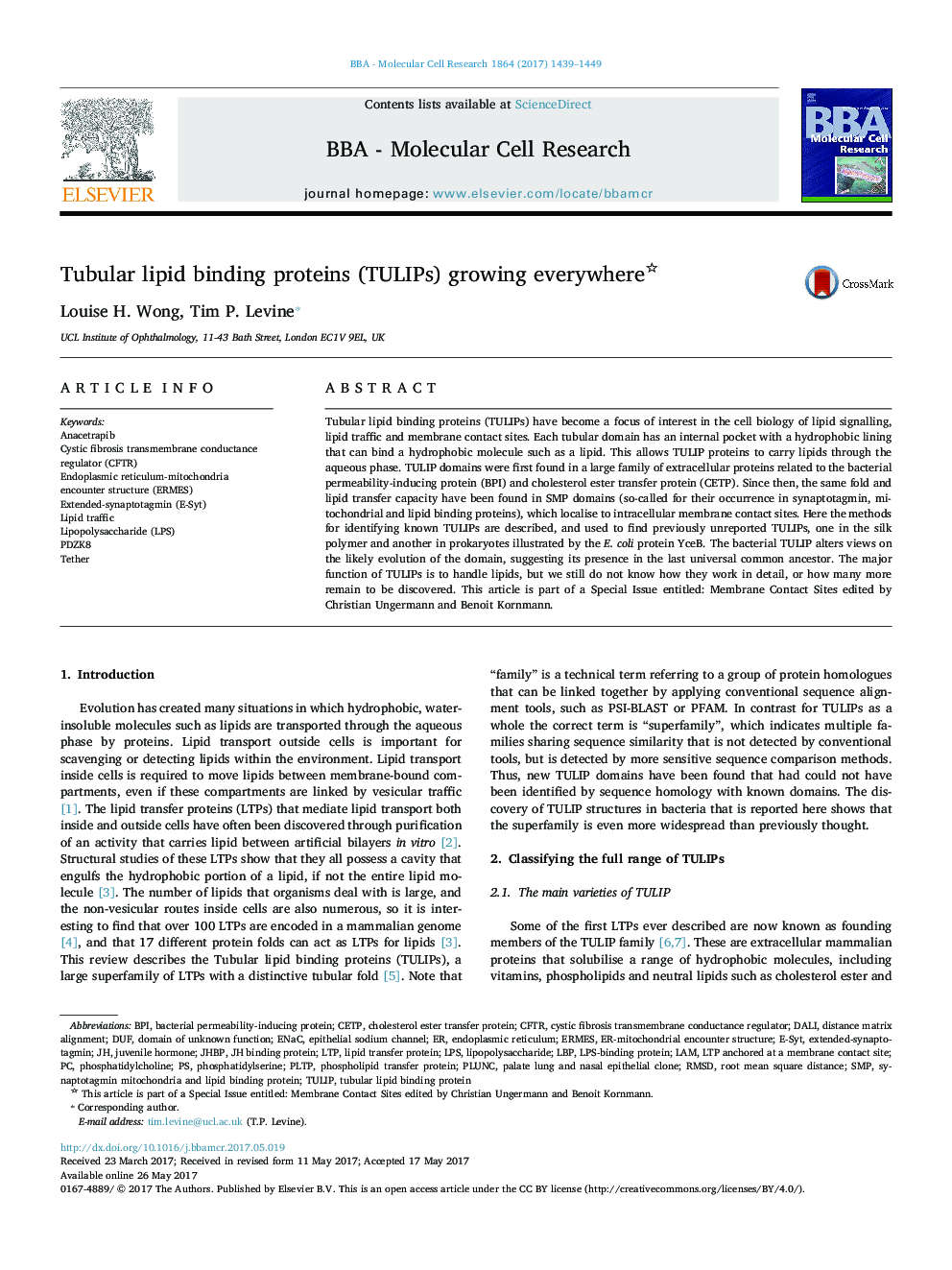 Tubular lipid binding proteins (TULIPs) growing everywhere