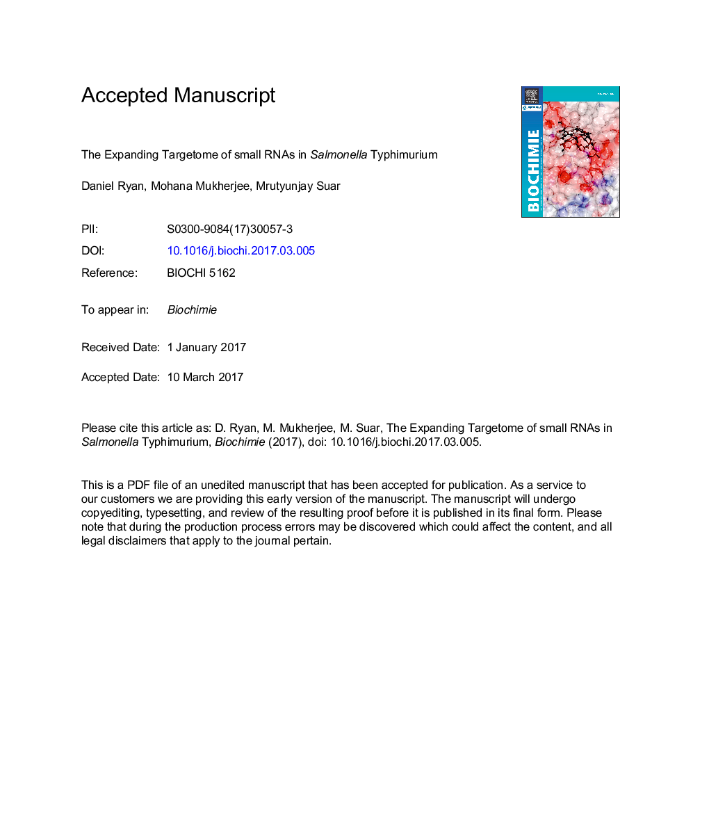 The expanding targetome of small RNAs in Salmonella Typhimurium