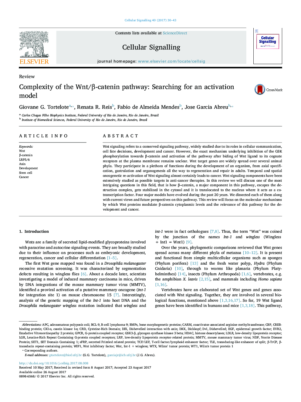 Complexity of the Wnt/Î²âcatenin pathway: Searching for an activation model