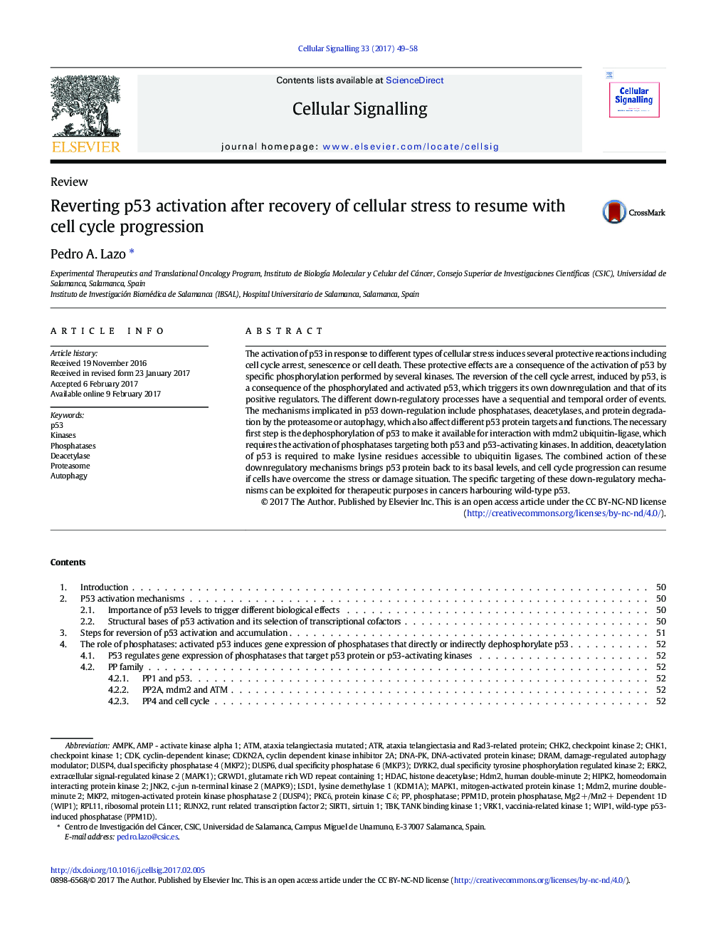 Reverting p53 activation after recovery of cellular stress to resume with cell cycle progression