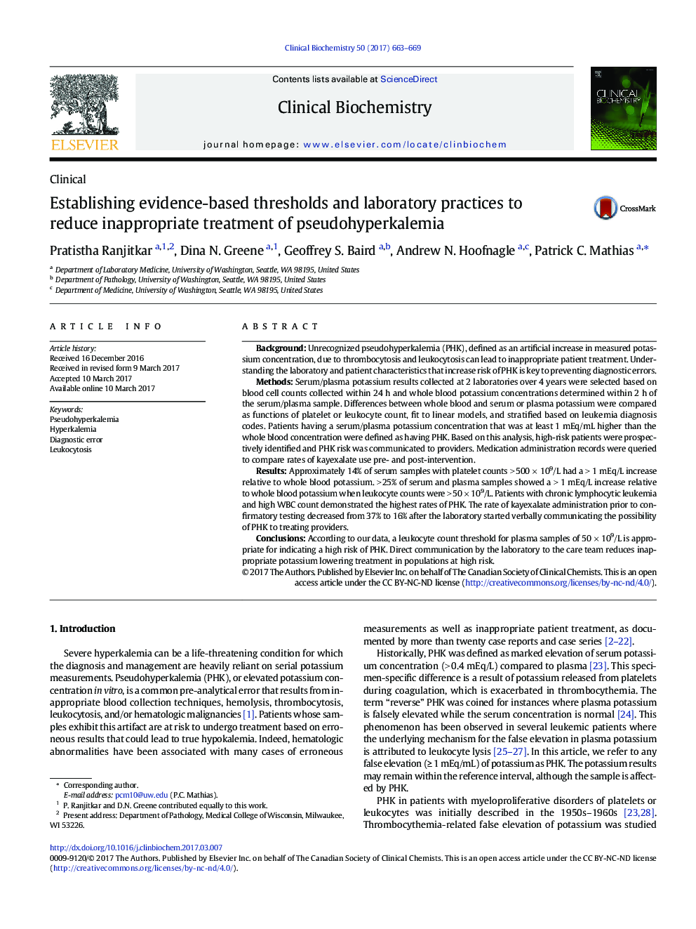 Establishing evidence-based thresholds and laboratory practices to reduce inappropriate treatment of pseudohyperkalemia