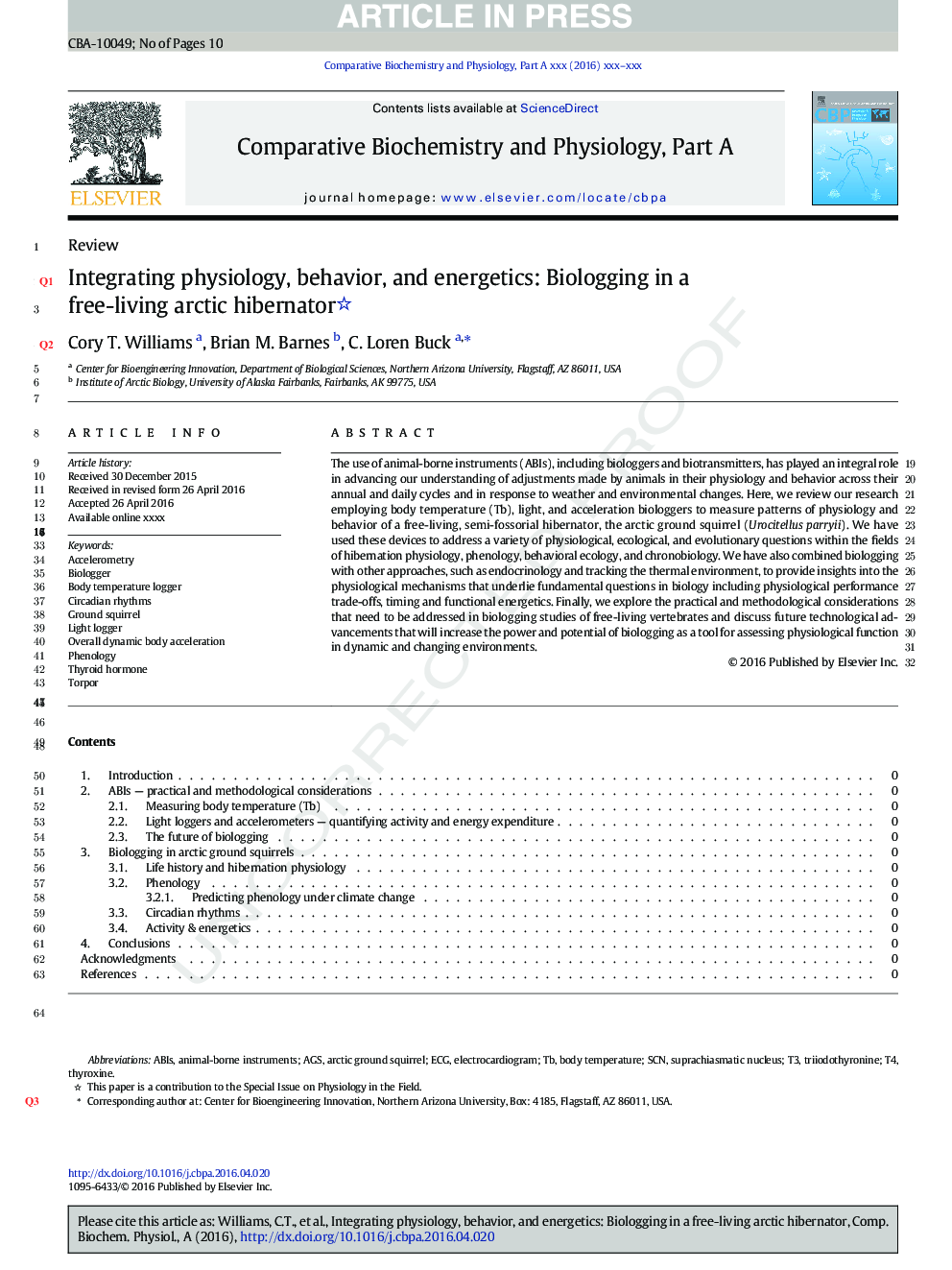 Integrating physiology, behavior, and energetics: Biologging in a free-living arctic hibernator