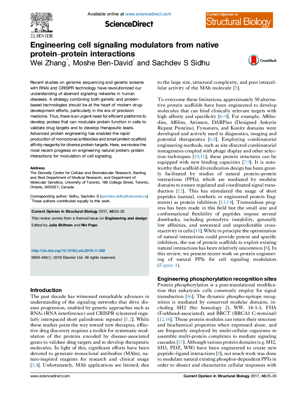 Engineering cell signaling modulators from native protein-protein interactions