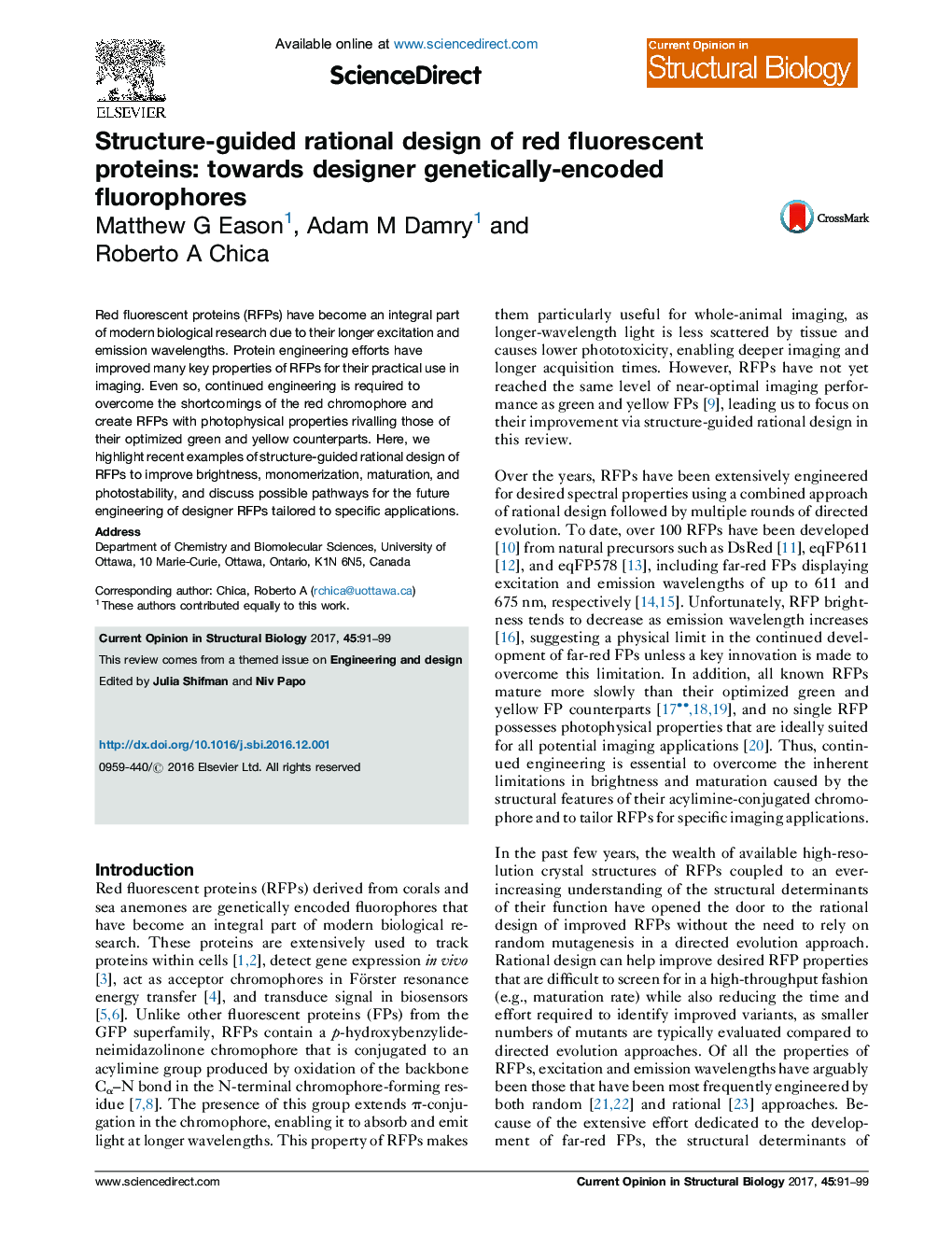 Structure-guided rational design of red fluorescent proteins: towards designer genetically-encoded fluorophores