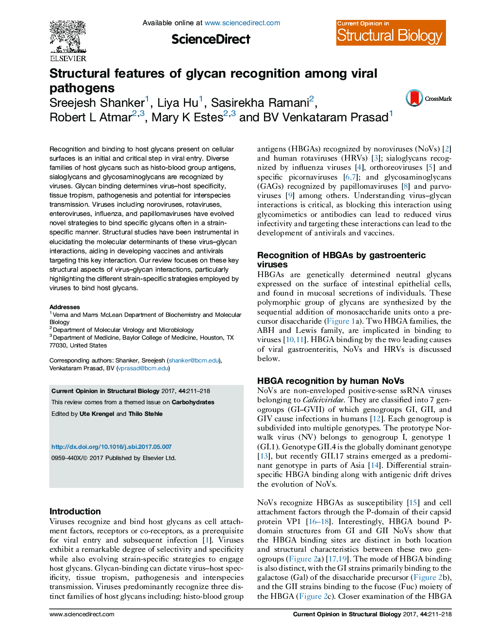 Structural features of glycan recognition among viral pathogens