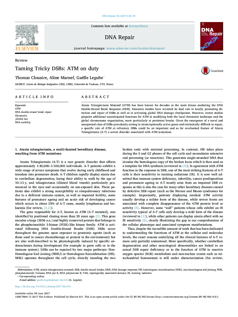 Taming Tricky DSBs: ATM on duty