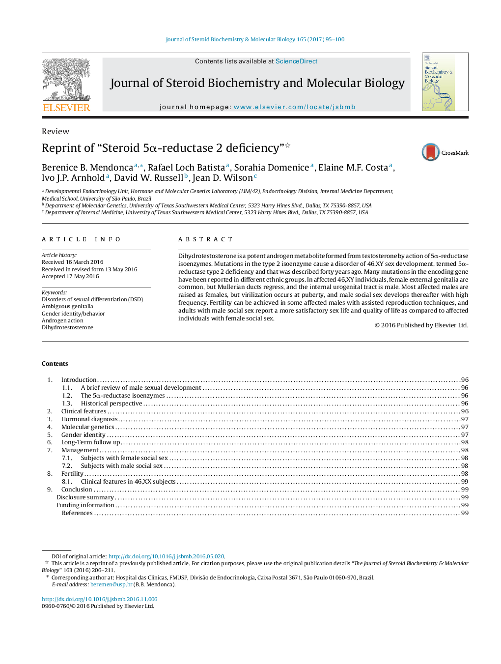 ReviewReprint of “Steroid 5Î±-reductase 2 deficiency”