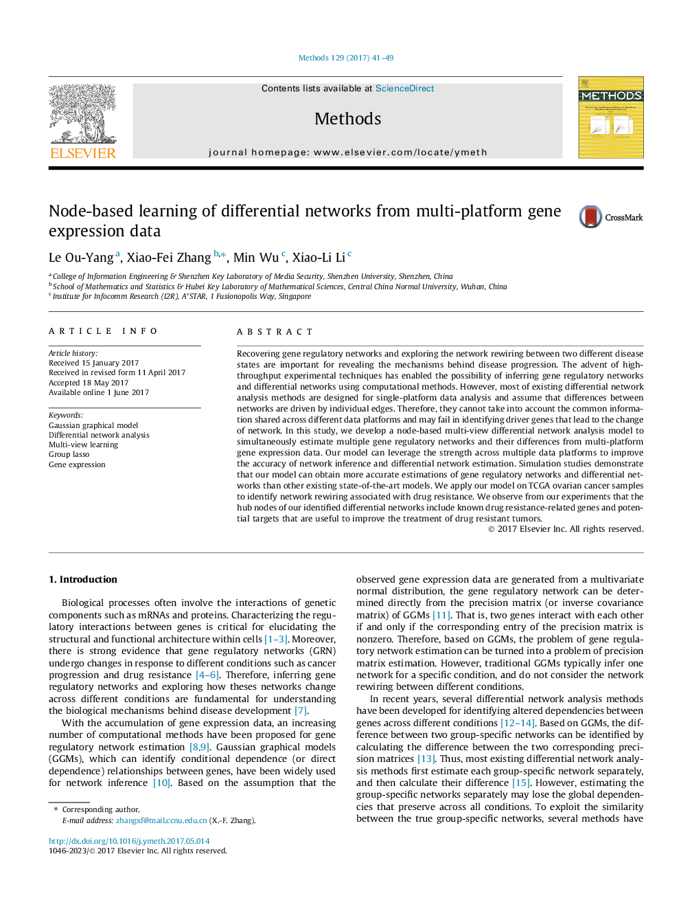 Node-based learning of differential networks from multi-platform gene expression data