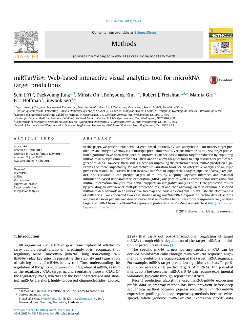 miRTarVis+: Web-based interactive visual analytics tool for microRNA target predictions