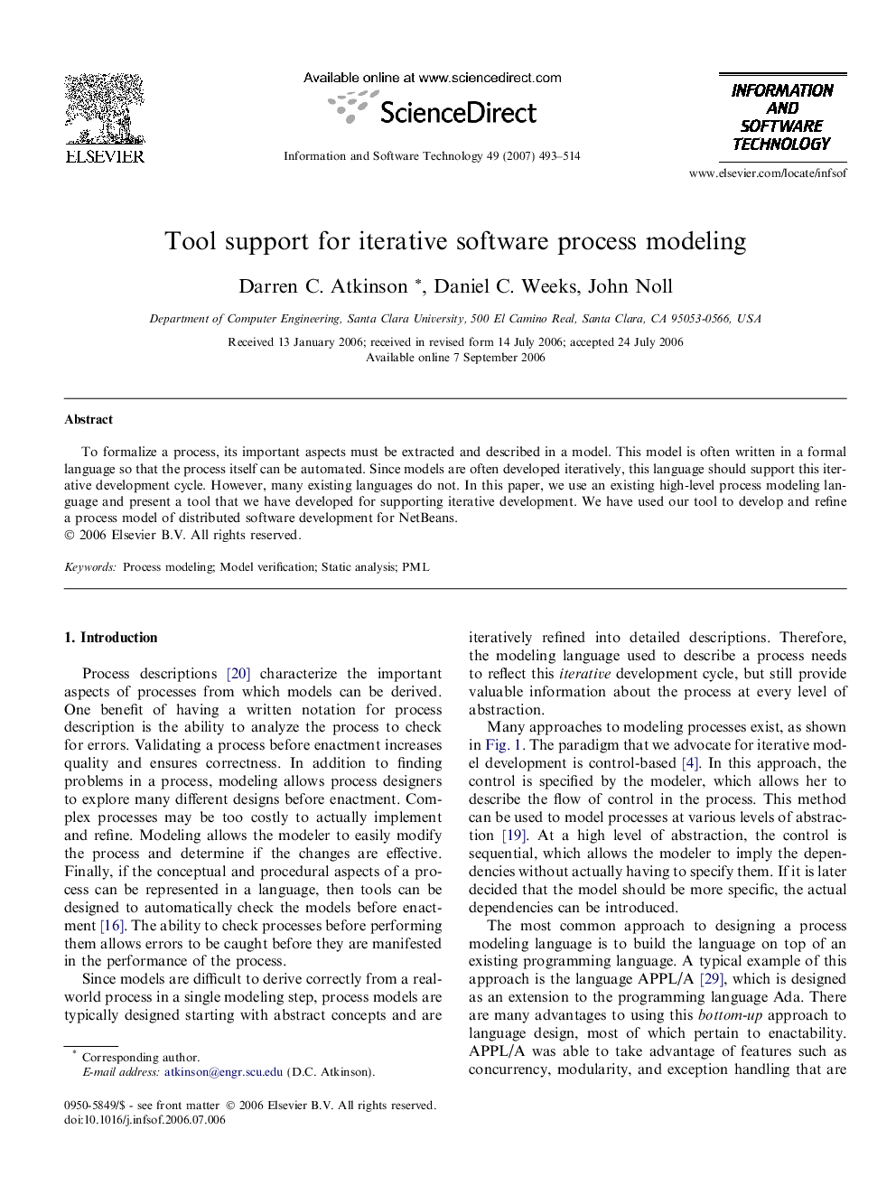 Tool support for iterative software process modeling