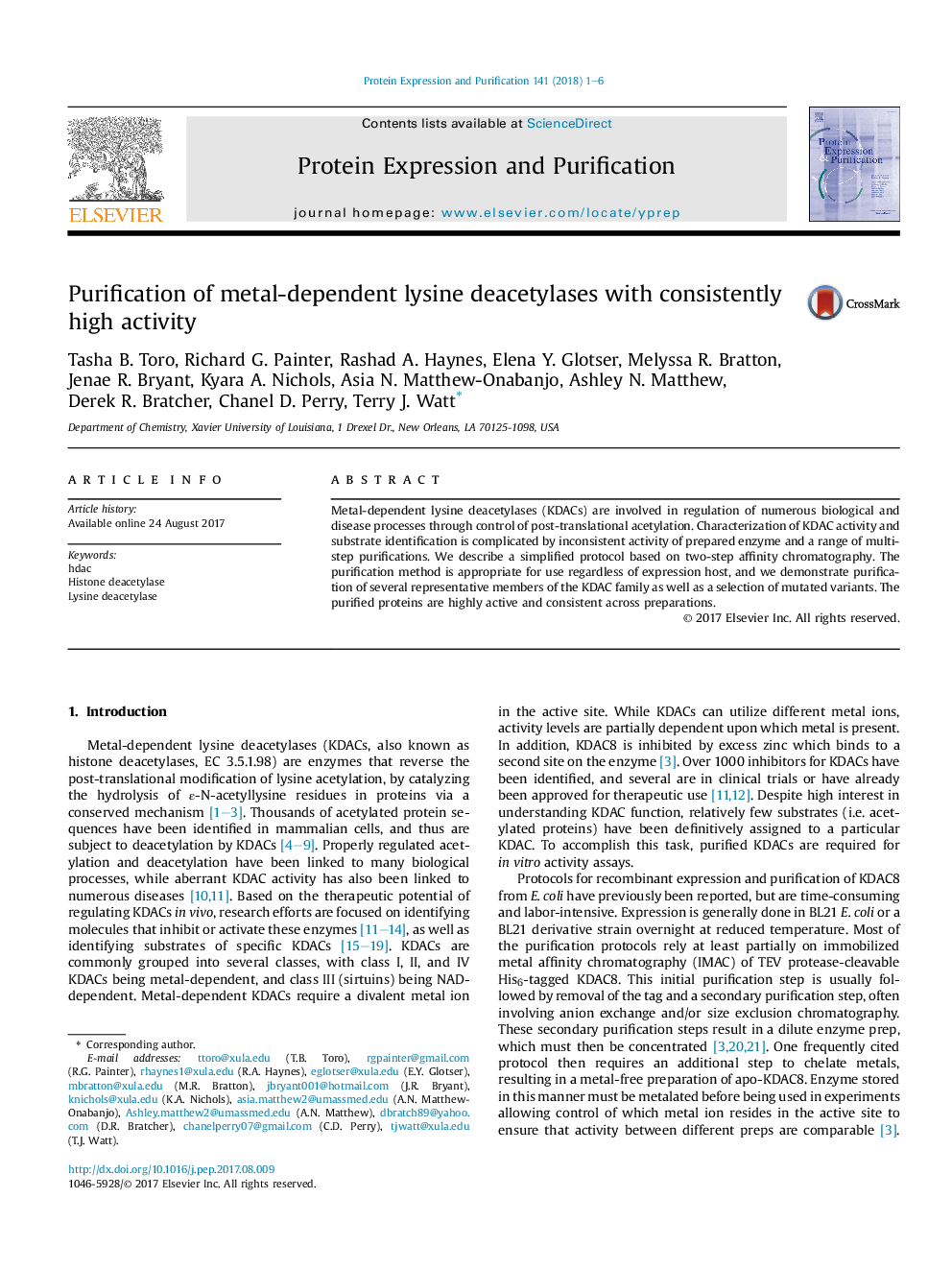 Purification of metal-dependent lysine deacetylases with consistently high activity