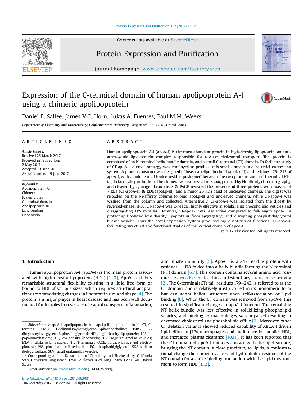 Expression of the C-terminal domain of human apolipoprotein A-I using a chimeric apolipoprotein