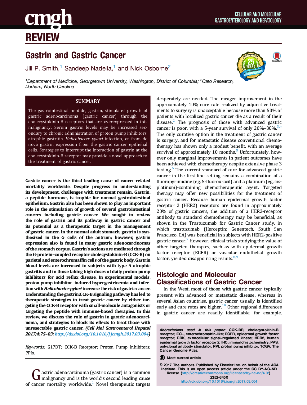 Gastrin and Gastric Cancer