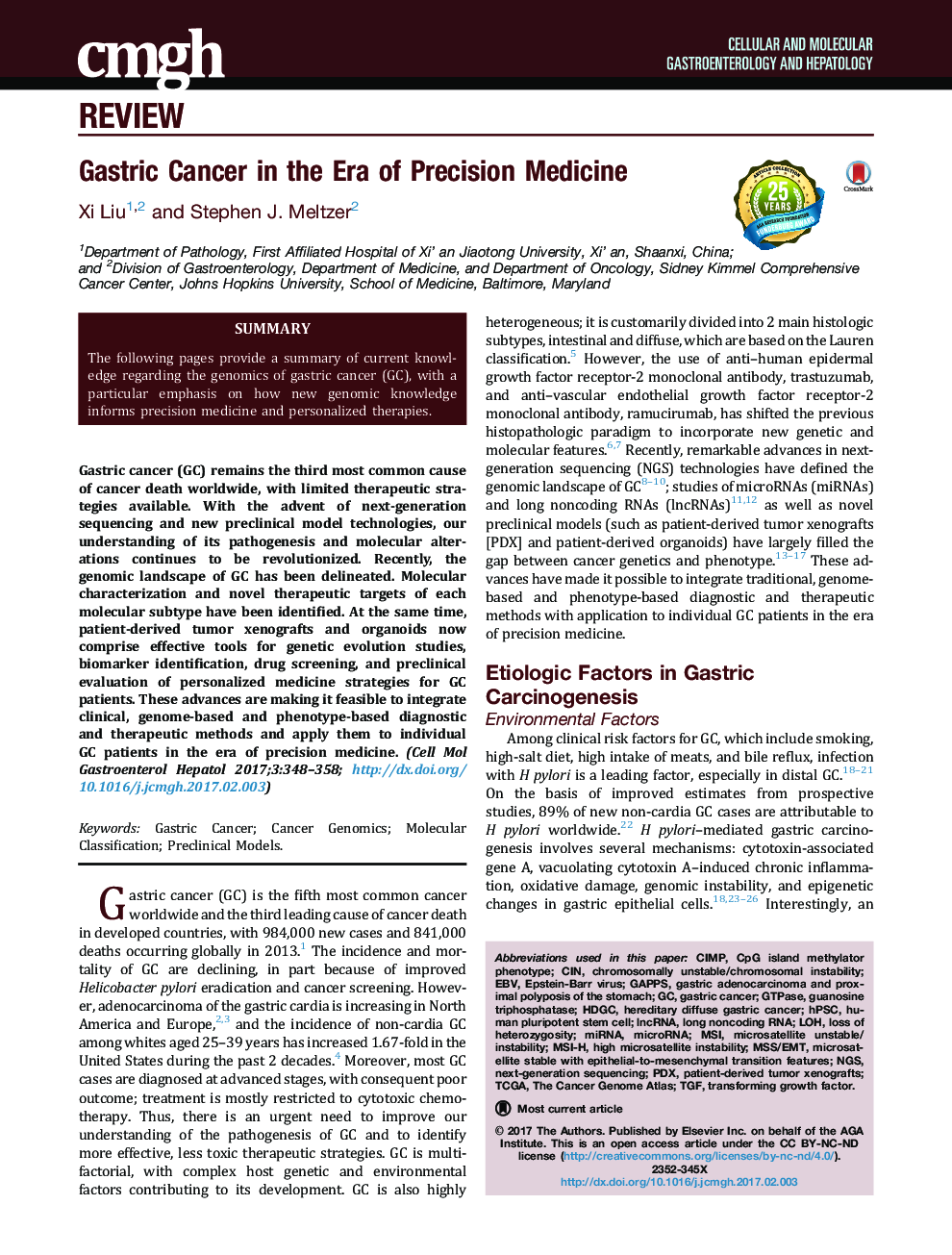 Gastric Cancer in the Era of Precision Medicine