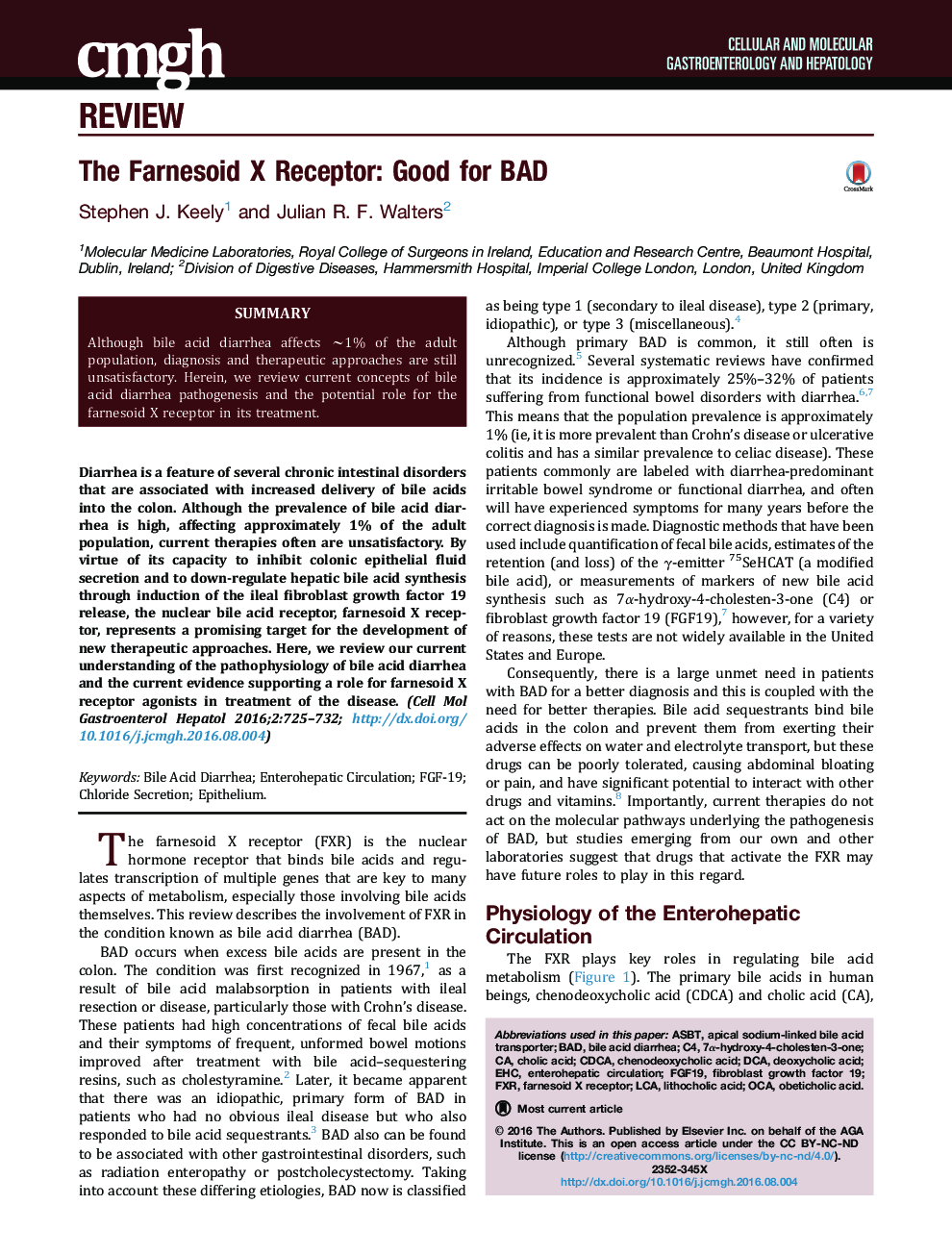 The Farnesoid X Receptor: Good for BAD