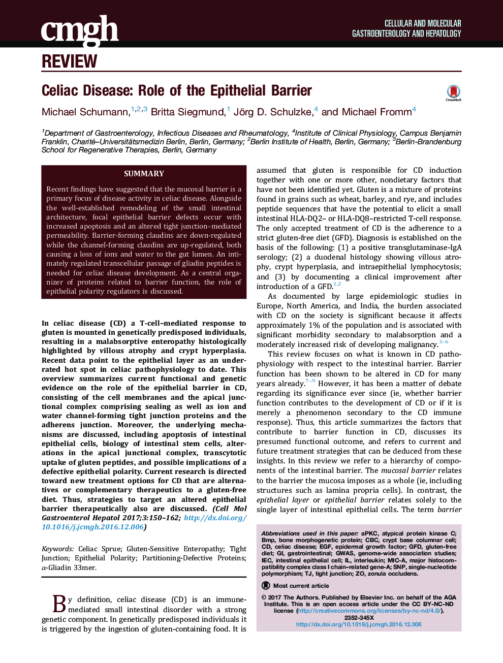 Celiac Disease: Role of the Epithelial Barrier