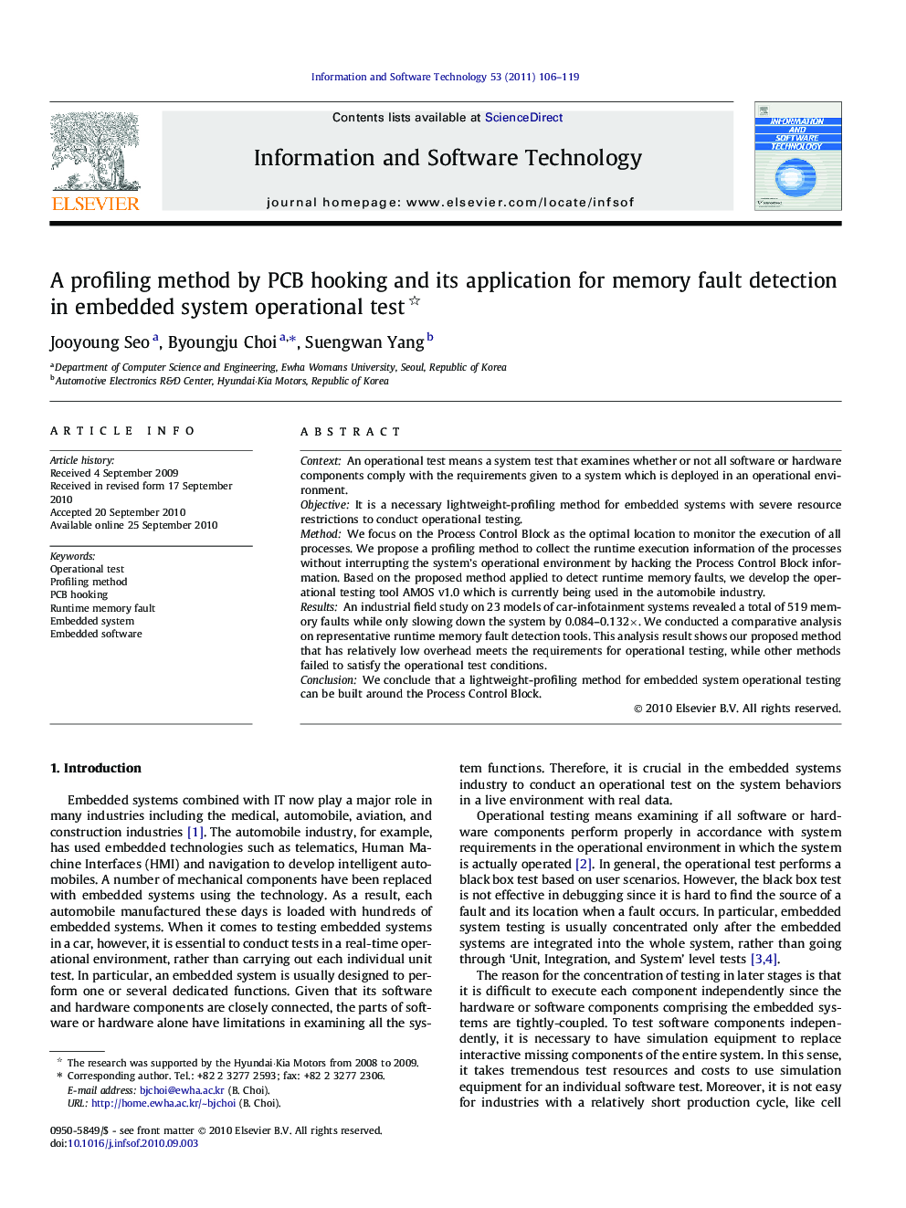 A profiling method by PCB hooking and its application for memory fault detection in embedded system operational test 