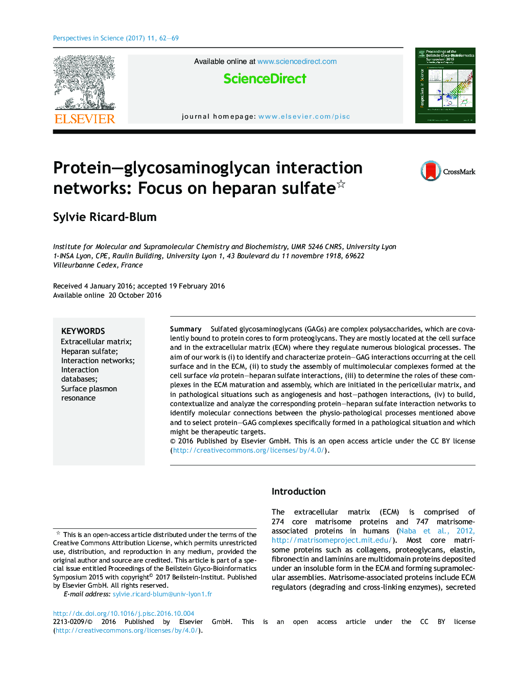 Protein-glycosaminoglycan interaction networks: Focus on heparan sulfate