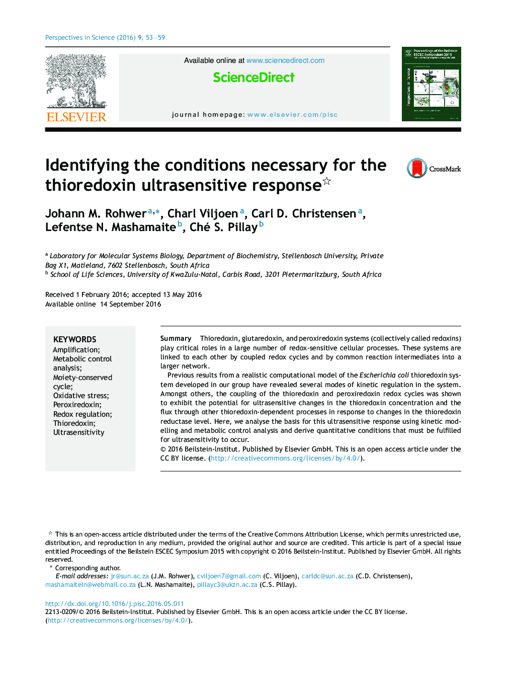 Identifying the conditions necessary for the thioredoxin ultrasensitive response