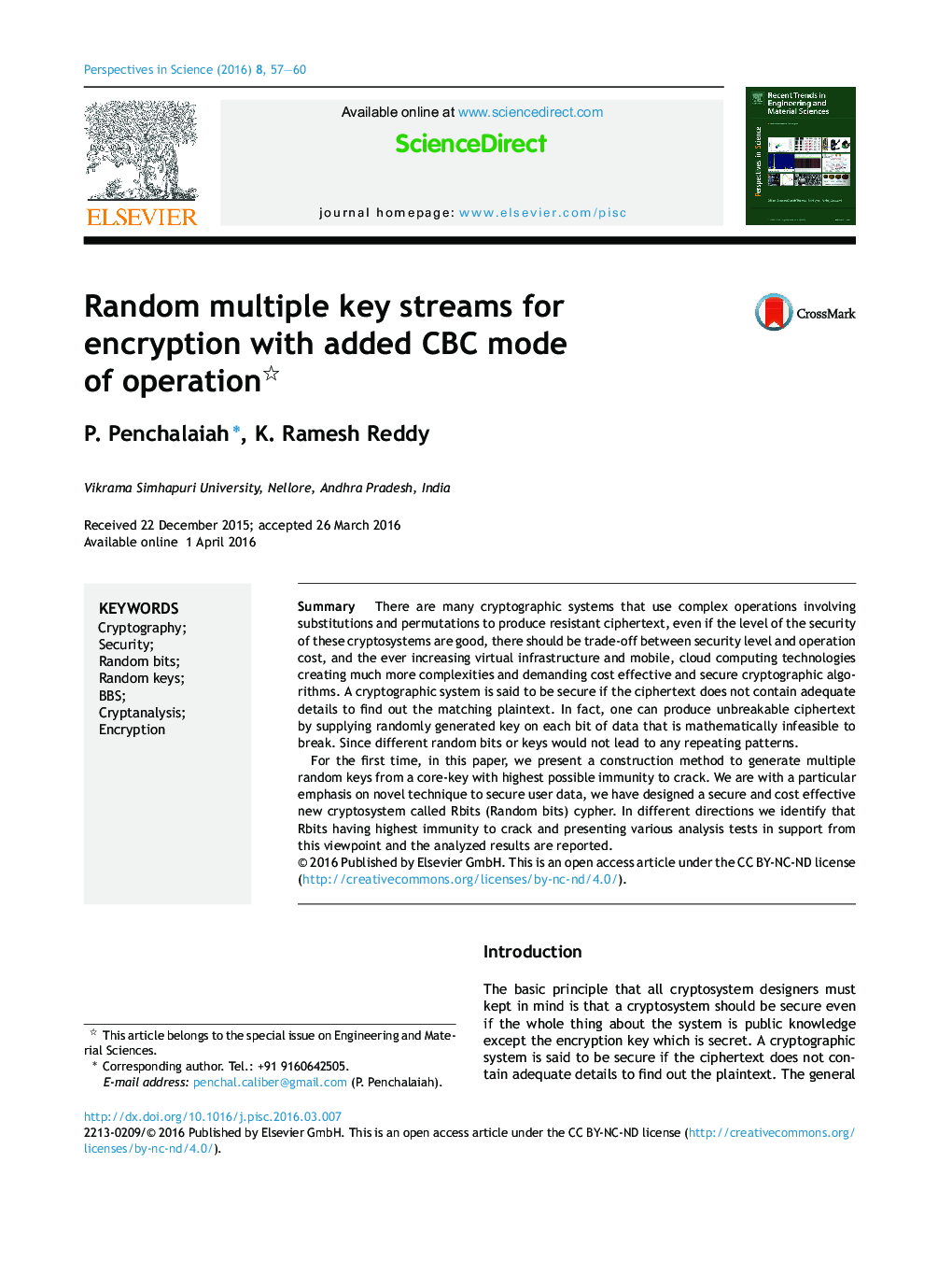 Random multiple key streams for encryption with added CBC mode of operation