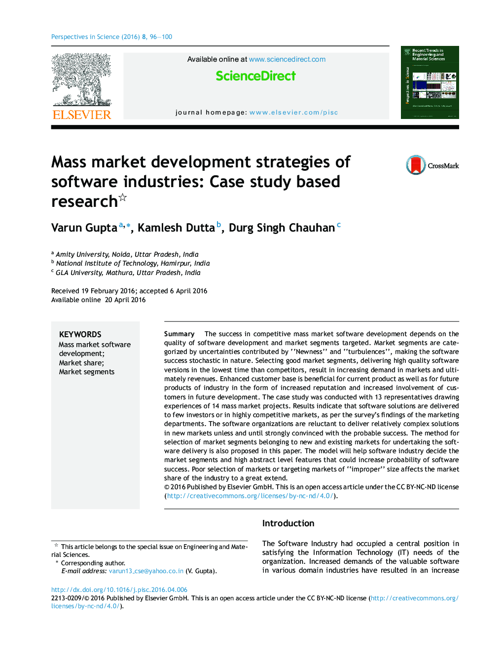 Mass market development strategies of software industries: Case study based research