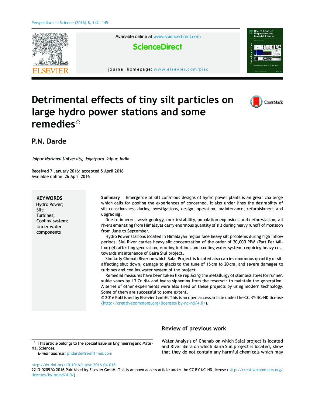 Detrimental effects of tiny silt particles on large hydro power stations and some remedies