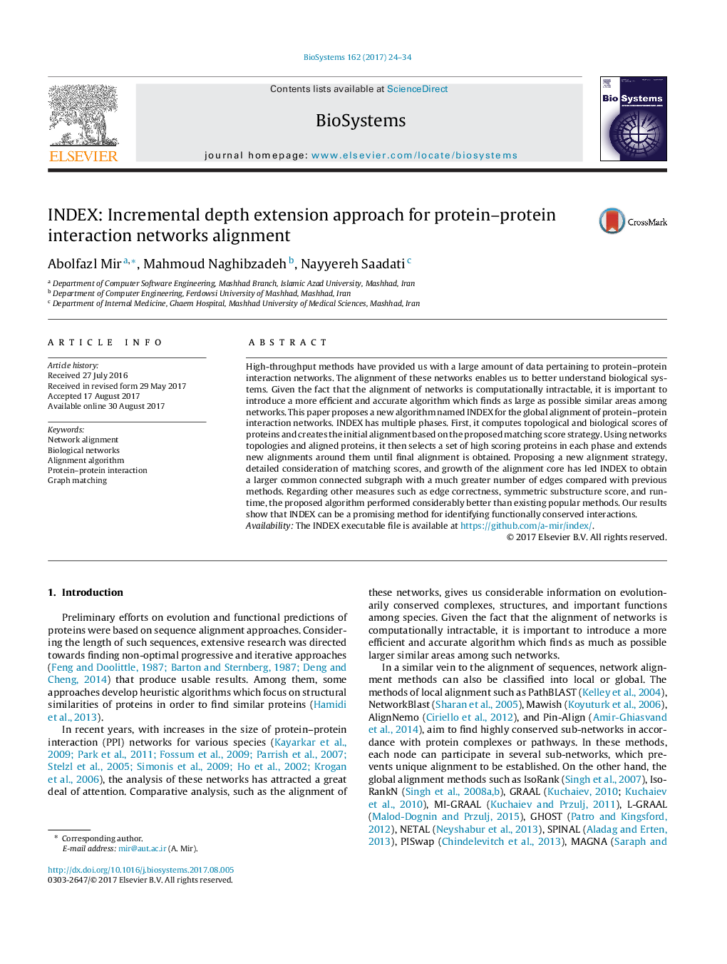 INDEX: Incremental depth extension approach for protein-protein interaction networks alignment