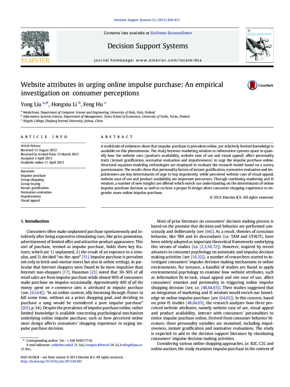 Website attributes in urging online impulse purchase: An empirical investigation on consumer perceptions